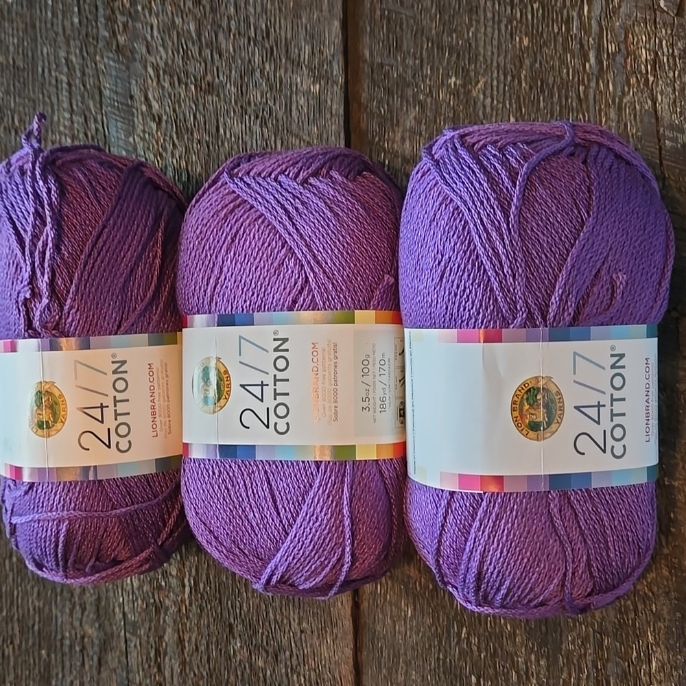 Lion Brand 24/7 100% Cotton Mauve, 186 yards, 100 grams
